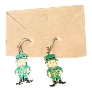 5/$25 Cute Green Leprechaun Dangle Earrings